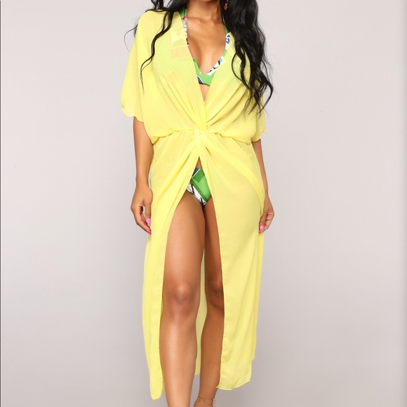 Fashion Nova Allure To The Eye Coverup - Yellow - Picture 1 of 4